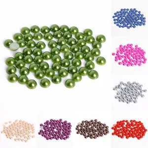 Gekleurde halfronde ABS-imitatieparels met platte achterkant voor DIY haaraccessoires