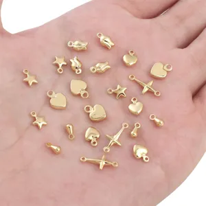 Ciondoli a stella e cuore in oro 14K per la creazione di gioielli fai da te