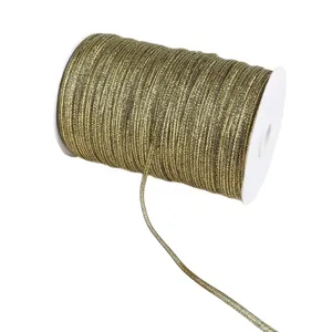 Professional roll of glittering gold metallic ribbon cord for DIY crafts and jewelry making