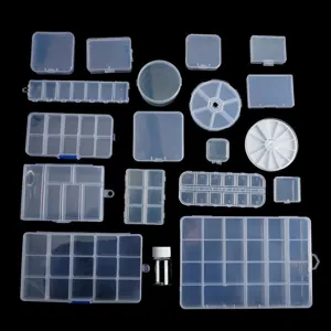 Scatola di Immagazzinaggio in Plastica Trasparente per Gioielli Organizer a Griglia per Orecchini Perline Accessori Fai da Te Forma Cuore Orso Mela