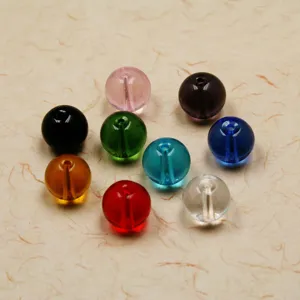 Perline di Vetro Tonde Lucide Multicolore Trasparenti in Cristallo per Creazione di Gioielli Fai da Te Bracciali Collane Materiali Artigianali