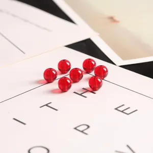 Perle rotonde in vetro cristallo rosso trasparente di alta qualità per gioielli fai da te