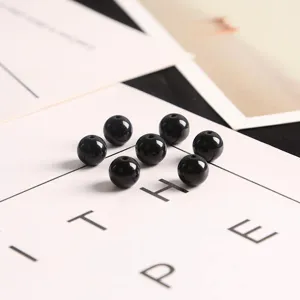 Perline tonde in vetro nero lucido per creazione gioielli fai da te bracciali