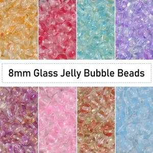 Dreamy Jelly Bubble Double Color Glass Round Beads 8mm Loose Spacer Beads for DIY Bracelet Necklace Jewelry Making