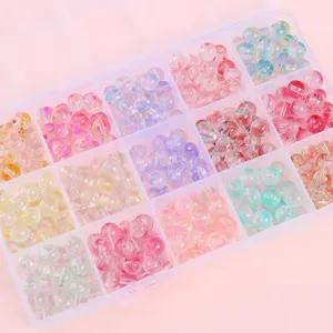8mm dreamy jelly bubble glass round beads in pastel colors for DIY jewelry making