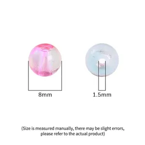 8mm dreamy jelly bubble glass round beads for DIY jewelry making handicraft accessories