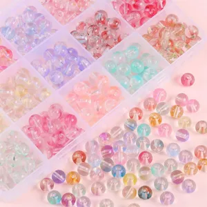 8mm dream jelly bubble glass beads for DIY jewelry making in assorted macaron colors