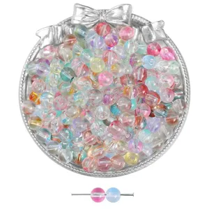 8mm dreamy jelly bubble two-tone glass round loose beads for DIY handmade jewelry making