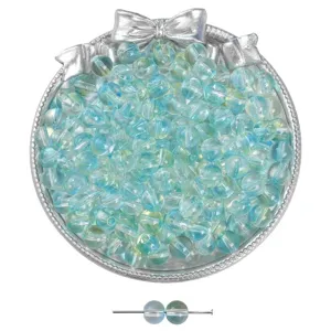 8mm light blue dream jelly bubble glass round beads for DIY handmade jewelry crafting