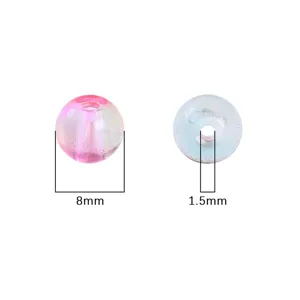 Detailed view of 8mm glass jelly bubble beads with 1.5mm hole for DIY jewelry making