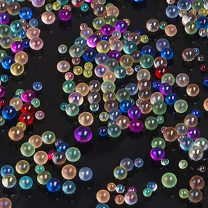 Perle a bolle in vetro arcobaleno senza foro per arte in resina e decorazione fai