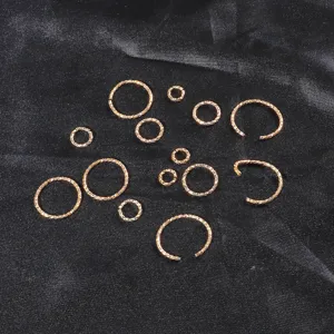 Assorted rose gold textured iron jump rings and connectors for DIY jewelry making