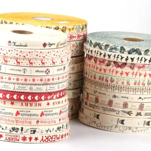 1.5cm Width Printed Cotton Ribbon 5 Yards Handmade DIY Fabric Trim For Hair Accessories Gift Wrapping Sewing Craft Floral Pattern
