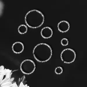 Textured iron open jump rings for DIY jewelry making and connectors