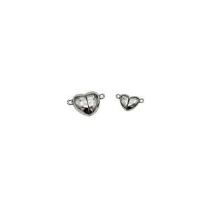 Two sizes of heart-shaped stainless steel magnetic clasps for jewelry necklace diy