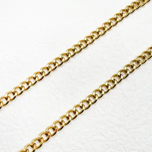 Collier gourmette cubaine élégant en acier inoxydable doré poli pour hommes et femmes