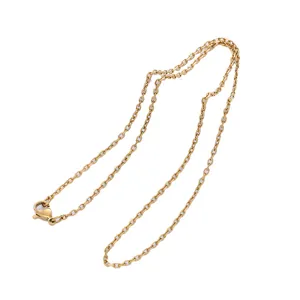 Elegant minimalist gold-plated cross chain necklace with a secure lobster clasp