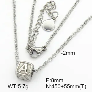 Stainless Steel Square Alphabet Cube Pendant Necklace Minimalist Letter Block Choker For Women Fashion Jewelry Accessories