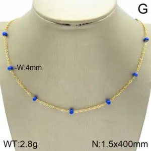Stainless Steel Necklace Women Colorful Enamel Bead Chain Bohemian Dopamine Rainbow Beads Clavicle Chain Jewelry Accessory