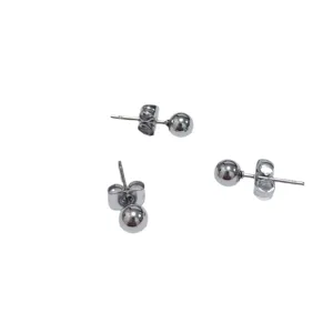 Minimalistische Kugelohrstecker aus Edelstahl mit poliertem Silberfinish für Damen und Herren