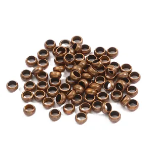 Detaillierte Ansicht von Kupfer-Abstandsperlen in Antik-Bronze für DIY-Schmuck