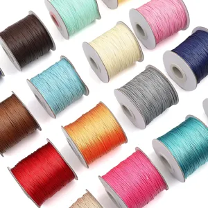 Multicolor Korean waxed cord spools for DIY jewelry making, beading, and braiding