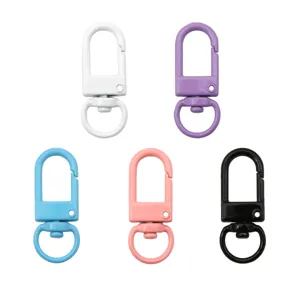Mousquetons pivotants en alliage coloré pour porte-clés DIY et sacs à main