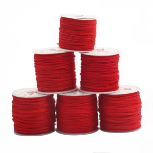 Pile de 6 bobines de cordon en nylon rouge vif pour la création de bijoux DIY
