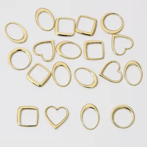 Selección de marcos de pendientes geométricos huecos bañados en oro de 14K para joyería DIY