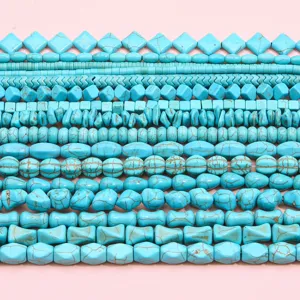 Diverses formes de perles de turquoise bleue pour la création de bijoux DIY et artisanat