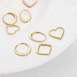 Formas geométricas huecas de oro de 14K para accesorios de creación de joyas DIY