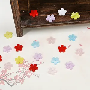 Cuentas coloridas de acetato con cinco pétalos para accesorios de cabello y joyería DIY