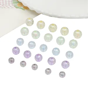 Detailed view of multi-colored 96-facet acrylic AB earth beads for DIY jewelry