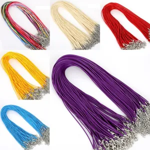 Lots de cordons cirés colorés de 1,5-2 mm pour colliers avec fermoirs mousqueton DIY