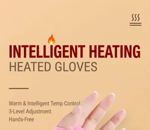 USB electric heated half-finger winter gloves with smart 3-level temperature control