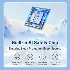 Detail of built-in AI safety chip with multi-level circuit protection for neck fan