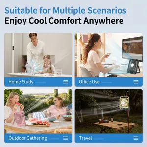 Ventilador de escritorio ultra delgado portátil para oficina y camping con soporte plegable