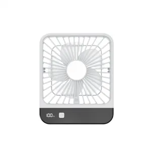 Ventilador de sobremesa portátil ultrafino con pantalla digital de nivel de batería