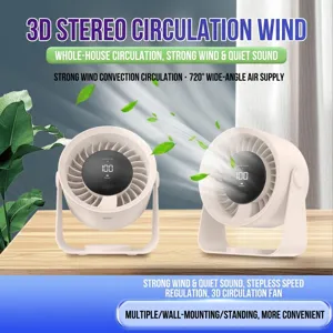 100-speed desktop air circulation fan for home and camping, wall-mountable design