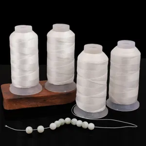 Filo per Perline in Nylon Bianco Cordino Intrecciato a Più Trefoli per Creazione Gioielli Fai da Te Bracciale Collana Accessori