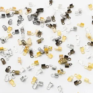 IJzeren Krimpsluitingen Omvouwbare Koorduiteinden Lintkrimps Connectoren Voor DIY Armband Ketting Sieraden Maken