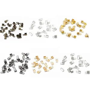 200 stuks metalen sieraden koorduiteinden clips in diverse kleuren voor DIY