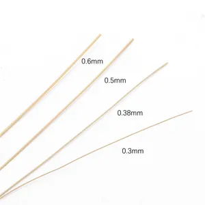 Detail view showing 304 stainless steel gold wires in 0.3mm to 0.6mm thicknesses for DIY beading.