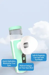 Detailed view of portable eye atomizing massager for hydration and fatigue relief
