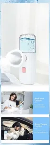 Portable eye mist sprayer for relief during work and driving with fine atomization