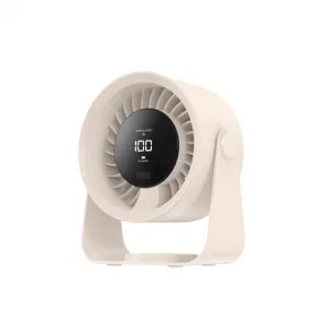 Portable desktop circulation fan with 100-speed digital display and adjustable tilt
