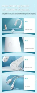 Detail des tragbaren blattlosen Nackenventilators mit wasserdichtem Design und USB-Kabel