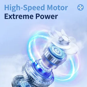 Detailed view of the high-speed brushless motor and turbine fan blade assembly