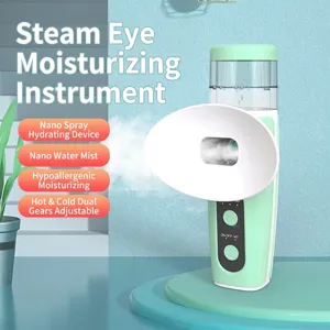 Portable SL803 handheld nano mist eye moisturizer in mint green for eye fatigue relief
