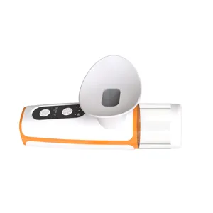 Detailed side view showing control buttons of a white and orange handheld eye steamer